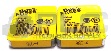 LOT OF 2 PACKS NEW BUSS AGC-4 FUSES 2 PACKS OF 5