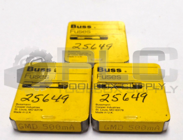 LOT OF 3 PACKS NEW BUSS GMA-500MA FUSES 3 PACKS OF 5 