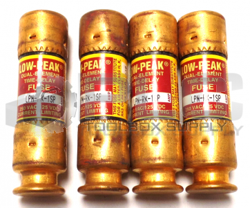 LOT OF 4 NEW BUSSMANN LPN-RK-1SP DUAL ELEMENT TIME DELAY FUSE 
