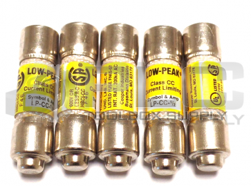 LOT OF 5 NEW BUSSMANN LP-CC-1/2 LOW PEAK TIME DELAY FUSE 