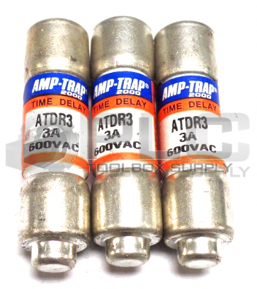 LOT OF 3 NEW FERRAZ SHAWMUT ATDR3 3A 600VA TIME DELAY FUSE 