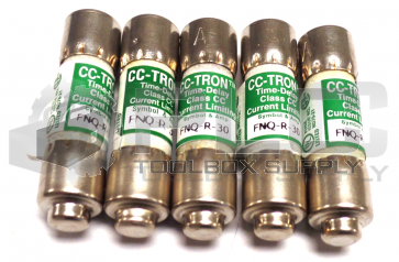 LOT OF 5 NEW BUSSMANN FNQ-R-30 TIME DELAY FUSE 