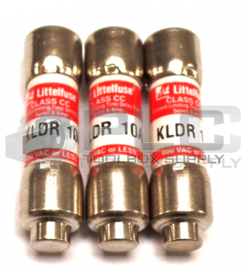 LOT OF 3 NEW LITTELFUSE KLDR 10A CLASS CC FUSE 