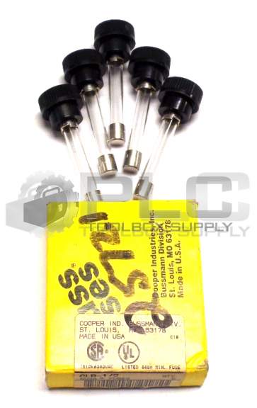  LOT OF 5 NEW BUSSMANN GLR-1/2 FUSE FAST 15 AMP 300VAC