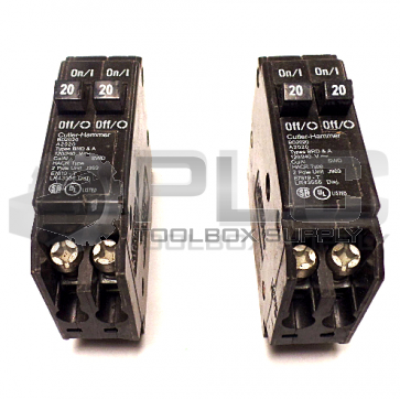 NEW LOT OF 2 CUTLER-HAMMER BD2020 CURICIT BREAKER 2 POLE 120/240 V