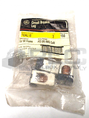 NEW LOT OF 3 GENERAL ELECTRIC TCAL18 SINGLE LUG