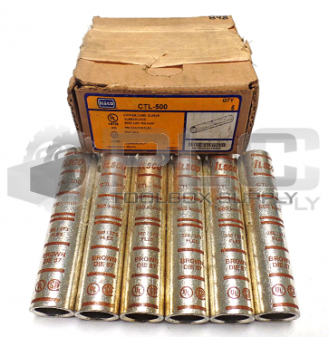 NEW BOX OF 6  ILSCO CTL-500 COPPER COMPRESSION SLEEVE