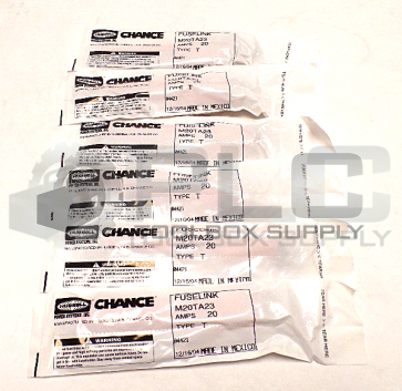 NEW LOT OF 6 CHANCE M20TA23 FUSE LINK TYPE T 20 AMPS