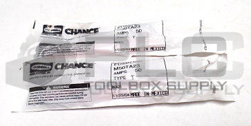 NEW LOT OF 2 CHANCE M50TA23 FUSE LINKS TYPER T 50 AMPS