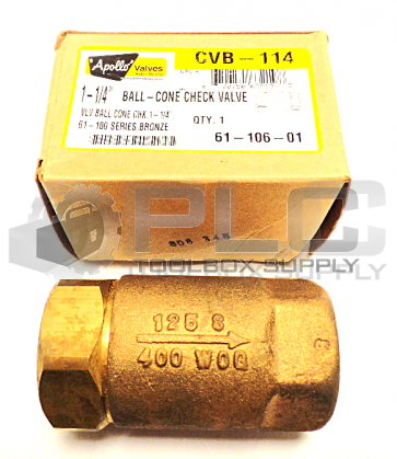 NEW APOLLO 61-106-01 CONE CHECK VALVE 