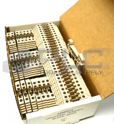 NEW BOX OF 50 AUTOMATION SYSTEMS INC ASIWDU4 TERMINAL BLOCK BEIGE UKJ-W4