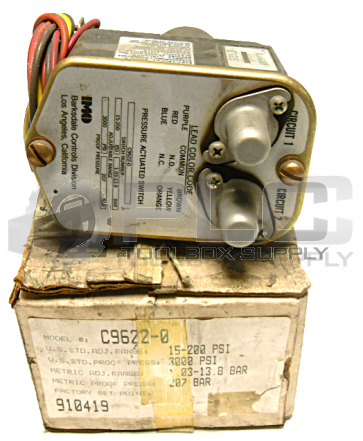 NEW BARKSDALE C9622-0 PISTON SWITCH 