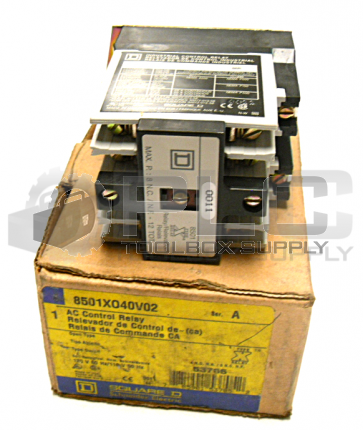 NEW SQUARE D 8501X040V02 /A AC CONTROL RELAY 