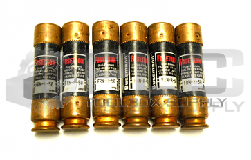 LOT OF 6 NEW FUSETRON FRN-R-50 FUSE DUEL ELEMENT 