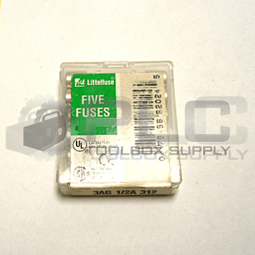 LOT OF 6 NEW LITTELFUSE 3AG 1/2A 312 FUSE 
