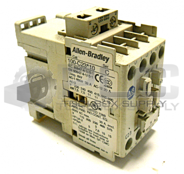 ALLEN BRADLEY 100-C23*10 SER. C CONTACTOR 30A 600VAC 110/120V