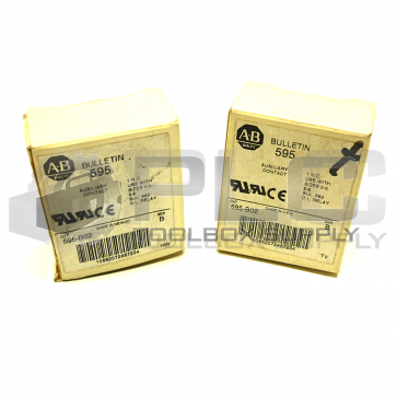 LOT OF 2 NEW ALLEN BRADLEY 595-B02 AUXILIARY CONTACT SERIES B 