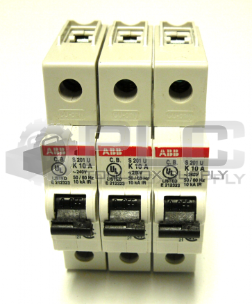 LOT OF 3 AB S 201 UK-10A CIRCUIT BREAKER