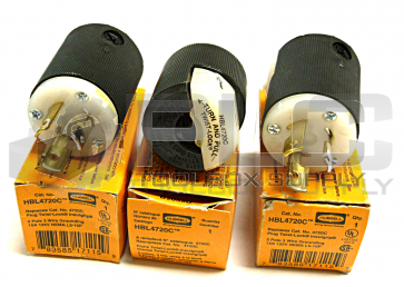 LOT OF 3 NEW HUBBELL HBL4720C TWIST LOCK PLUG 