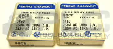 LOT OF 2 NEW FERRAZ SHAWMUT GSC2 TIME DELAY FUSE QTY:10