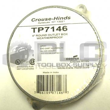 NEW CROUSE-HINDS TP7146 ROUND OUTLET BOX WEATHERPROOF 4"