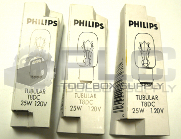 LOT OF 3 NEW PHILIPS 25T8/DC INCANDESCENT LAMP