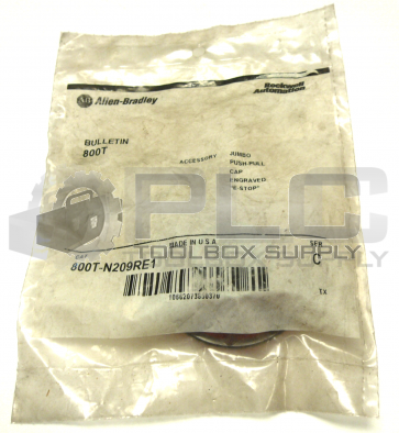 NEW ALLEN BRADLEY 800T-N209RE1 /SER C JUMBO PUSH/PULL CAP ENGRAVED "E-STOP"