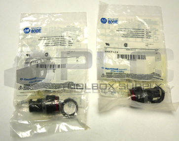 NEW LOT OF 2 ALLEN BRADLEY 800EP-LE4 /SER A ILLUMINATED EXTENDED PUSH BUTTON RED