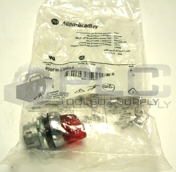NEW ALLEN BRADLEY 800FM-LSM24 /SER A ILLUMINATED SELECTOR SWITCH RED