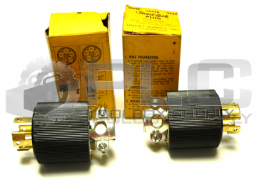 NEW LOT OF 2 HUBBELL 3521 TWIST LOCK PLUG 5-WIRE 20AMP, 250V 