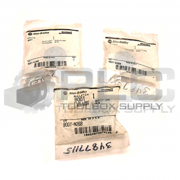 LOT OF 3 NEW ALLEN BRADLEY 800T-N26B SER C PILOT LIGHT BLUE LENS