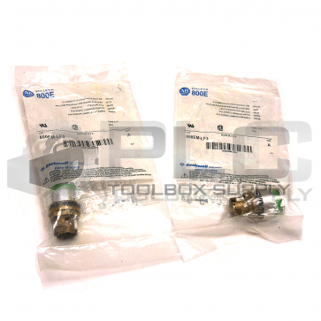LOT OF 2 NEW ALLEN BRADLEY 800EM-LF3 SER A GREEN ILLUMINATED PUSH BUTTON
