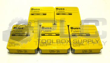NEW LOT OF 5 PACKS BUSS GMA-3A FUSES TOTAL QTY 25 FUSES