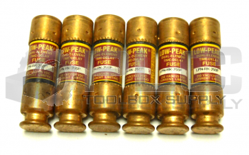 NEW LOT OF 6 BUSSMANN LPN-RK-25SP LOW PEAK DUAL ELEMENT TIME DELAY FUSE