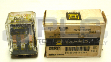 NEW SQUARE D KU13P14V20 SERIES C 3PDT 120V 50/60HZ CLASS 8501 11-PIN RELAY