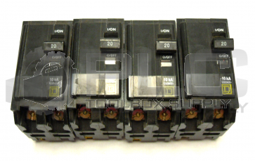 LOT OF 4 SQUARE D DP-4075 CIRCUIT BREAKER 20 AMP 120/240