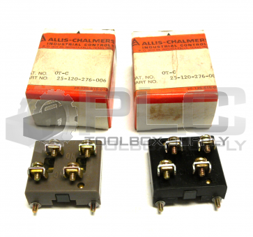 NEW LOT OF 2 ALLIS CHALMERS OT-C CONTACT BLOCKS 25-120-276-006