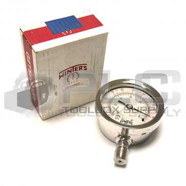 NEW WINTERS PFP 655 LIQUID FILLED GUAGE -30 HG&KPA/0 4" DIAL 1/2"NPT
