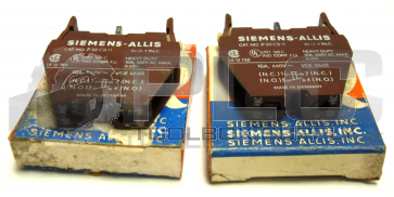 NEW LOT OF 2 SIEMENS P30CB11 CONTACT BLOCK 10AMP 1NO/1NC