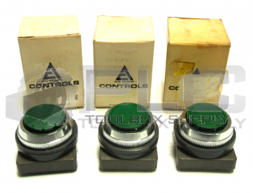 NEW LOT OF 3 ALLIS-CHALMERS OT-P1G PUSHBUTTON GREEN 25-120-240.003