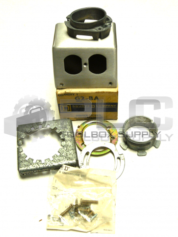 NEW SQUARE D G2-BA SERVICE FITTING TO ACCOMMODATE 1 NEMA DUPLEX POWER RECEPTACLE
