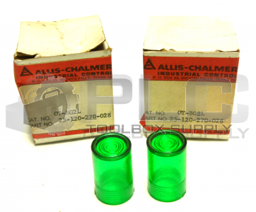 NEW LOT OF 2 ALLIS-CHALMERS OT-BG2L GREEN REPLACEMENT LENS