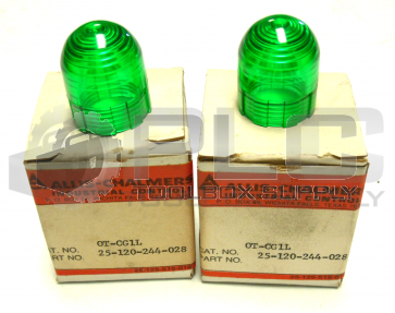 NEW LOT OF 2 ALLIS-CHALMERS OT-CG1L GREEN REPLACEMENT LENS