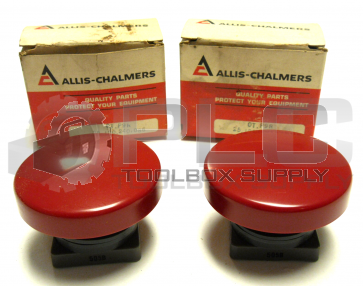 NEW LOT OF 2 ALLIS-CHALMERS OT-P9R CLASS OT PUSHBUTTON RED 25.120.240.086