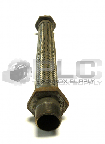 NEW STAINLESS STEEL BRAIDED TUBE 18'' X 1 1/2 '' THREADED
