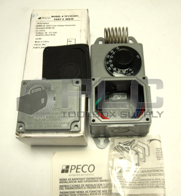 NEW PECO TF115-001 NEMA 4X, SPDT LINE VOLTAGE THERMOSTAT RAINTIGHT