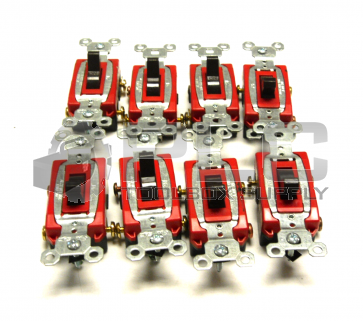NEW LOT OF 8 P & S CS20AC3 LIGHT SWITCH RED
