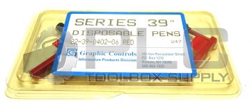 NEW PACK OF 6 GRAPHIC CONTROLS 82-39-0402-06 RED DISPOSABLE PENS
