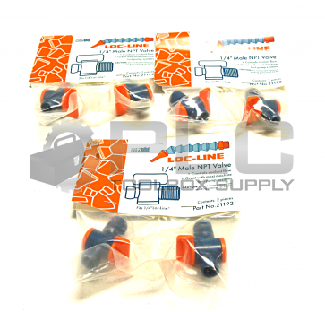 NEW LOT OF 3 SEALED LOC LINE 21192  MALE NPT VALVE 1/4''  2 IN EACH PACK 