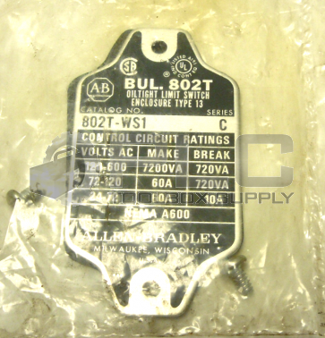 NEW SEALED ALLEN BRADLEY 802T-WS1 SERIES C OILTIGHT SWITCH COVER
